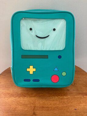 Adventure Time BMO Turquoise Backpack With Adjustable Straps & Zippered Compartm
